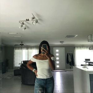 White off the shoulder top